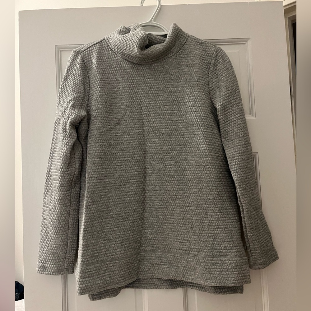 T by Talbots cowl neck, gray pull over